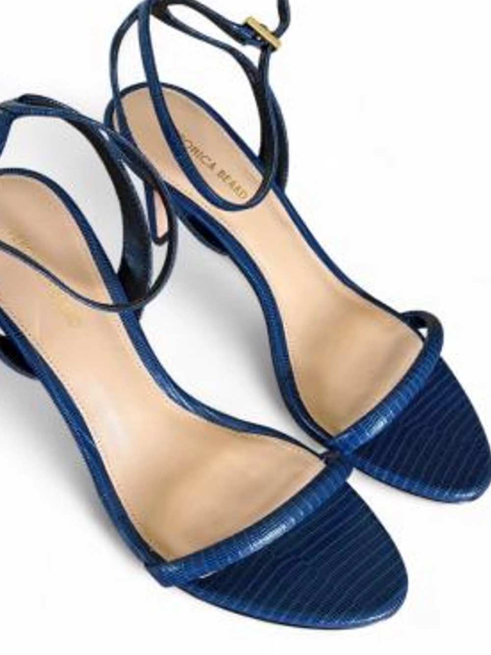 Veronica Beard Navy Strappy Ankle-Heel Sandals
